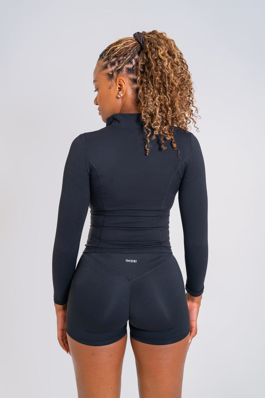 KIARI BLACK INVISIBLE SCRUNCH SHORTS
